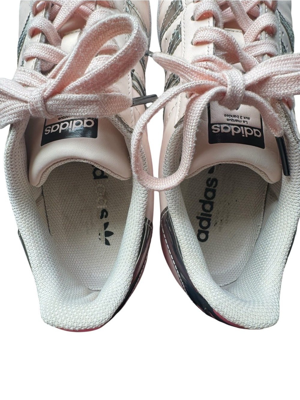 Adidas Superstar Pink Iridescent Shell Toe Sneakers Size 8 Y2K Balletcore - Picture 2 of 8